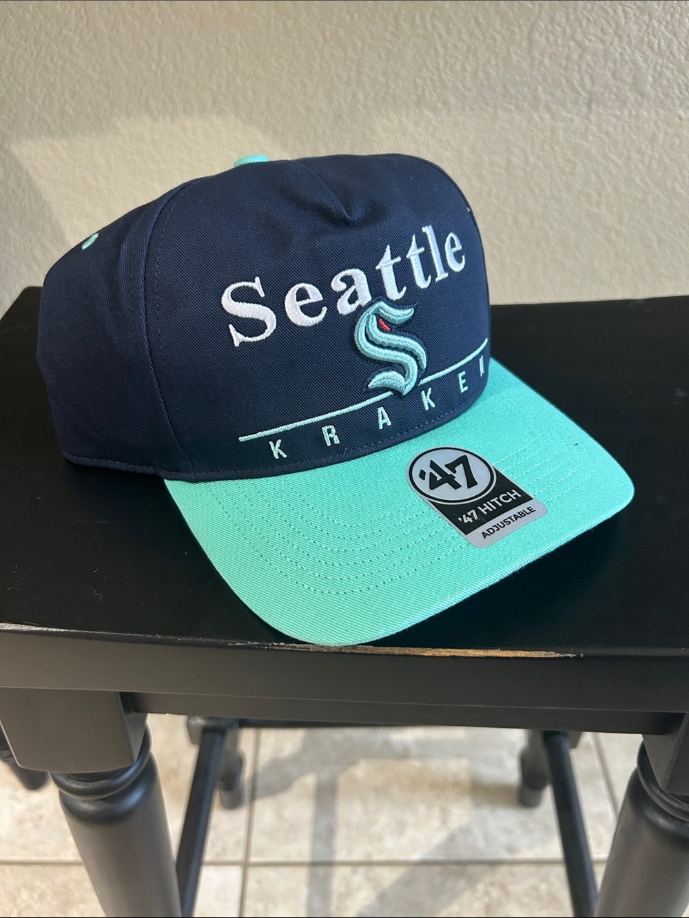 'NWT 47 Seattle Kraken Two-Tone Snapback Hat - Navy & Teal